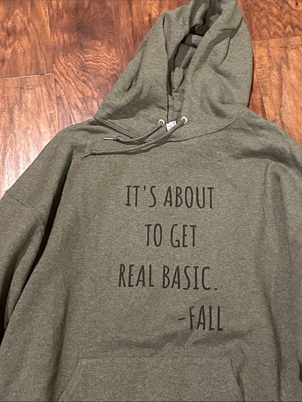 Funny Fall Olive Green Graphic Hoodie Sweatshirt